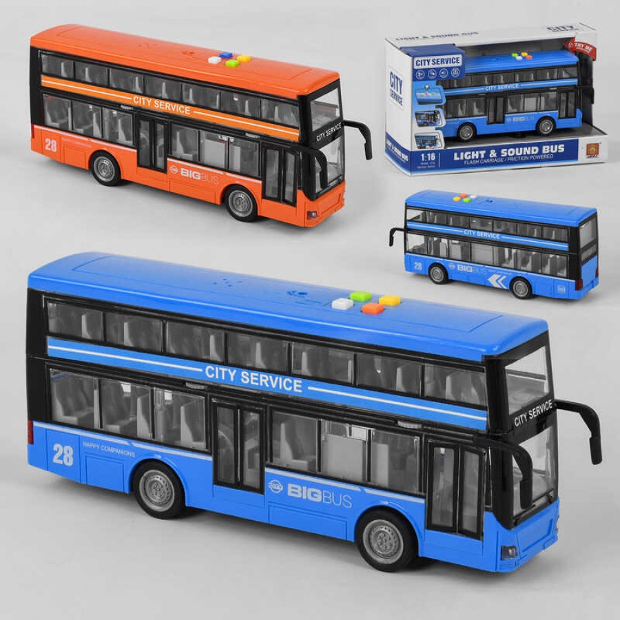 Автобус WY 912 AB (24) 2 види, інерція, світло, звук, в коробці