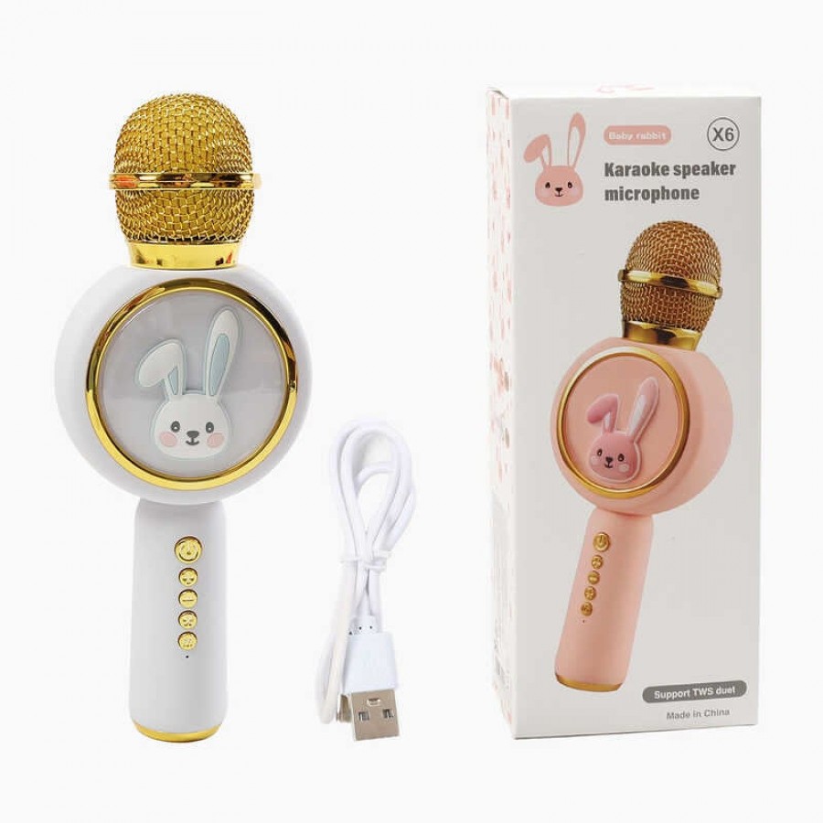 Мікрофон C 72101 (60) зміна голосу, Bluetooth, підсвічування, регулювання гучності, Type-C кабель, в коробці