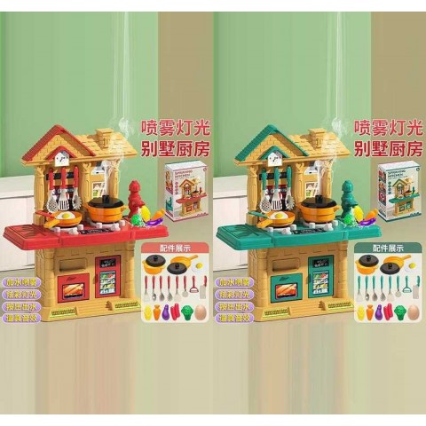 Кухня 839-011 (36) 2 кольори, висота 45 см, світло, звуки приготування, парогенератор, помпова подача води, посуд, продукти, кухонне приладдя, в коробці
