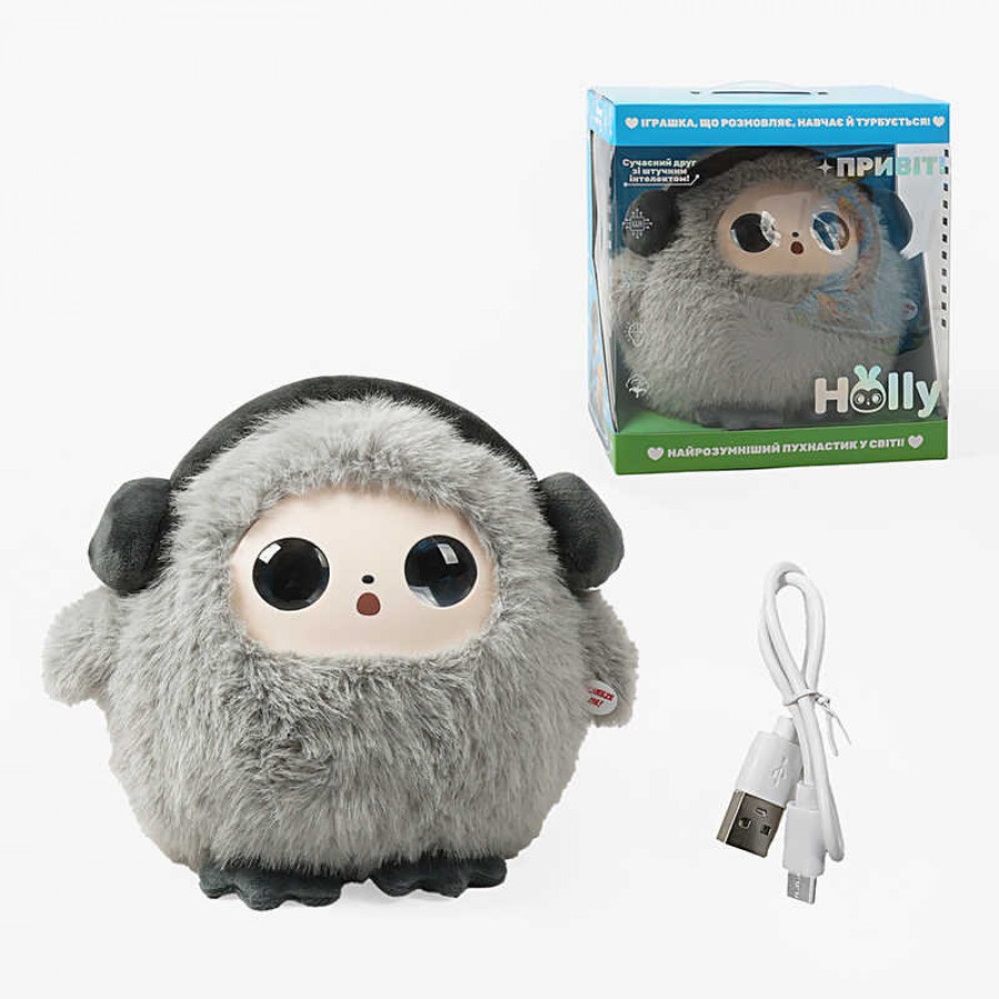 Іграшка зі ШТУЧНИМ ІНТЕЛЕКТОМ Holly H-21036 (12) ОЗВУЧУВАННЯ УКР. МОВОЮ, 50+ мов, голосове спілкування, ігри, новини, казки, LED oчі, WiFi, в коробці