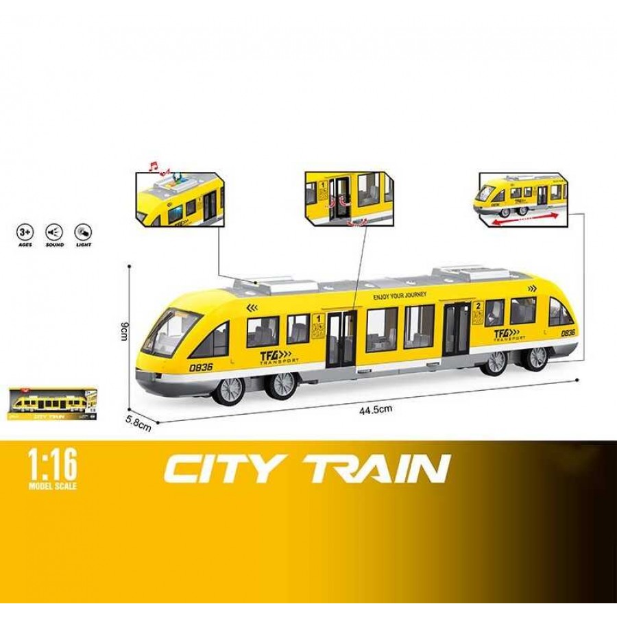 Потяг WY 920 B (18) звуки, підсвічування, інерція, гумові шини, дверцята відкриваються, масштаб 1:16, в коробці