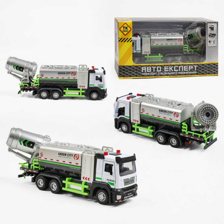 Спецтехніка LS-0608-10 (60/2) “Авто Експерт”, “Автоцистерна”, металопластик, масштаб: 1:32, інерція, підсвічування, звук, парогенерація, відчиняються двері, гумові шини, в коробці