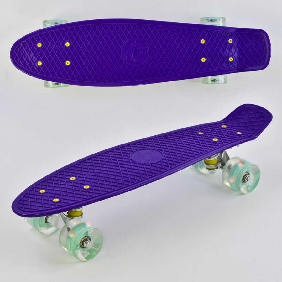 Скейт Пенні борд 0660 (8) Best Board, ФІОЛЕТОВИЙ, дошка = 55см, колеса PU зі світлом, діаметр 6 см
