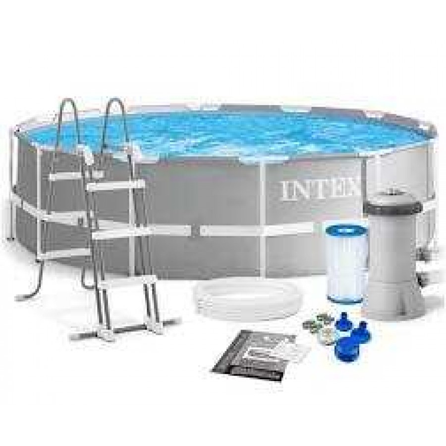 Intex Басейн каркасний 26720 NP (1) об`єм:12706л (90), розмір:427х107см, сходи, насос-фільтр: 3785 л/год, драбина, тент, підстилка, в коробці
