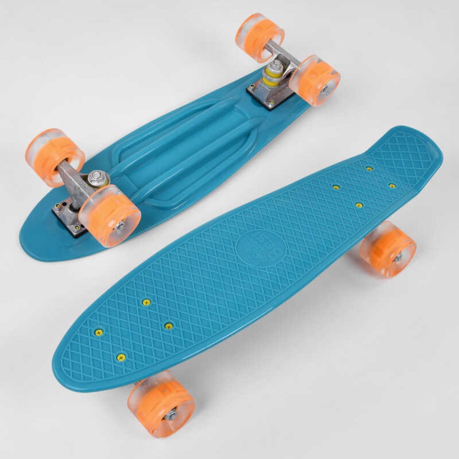 Скейт Пенні борд 3131 (8) Best Board, БІРЮЗОВИЙ, дошка = 55см, колеса PU зі світлом, діаметр 6 см